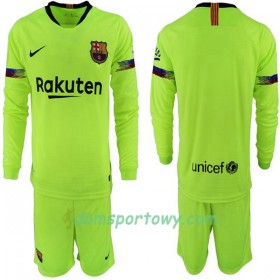 Koszulka FC Barcelona Dziecięcy Wyjazdowe Koszulki Piłkarskie 2018-2019 Długi Rękaw